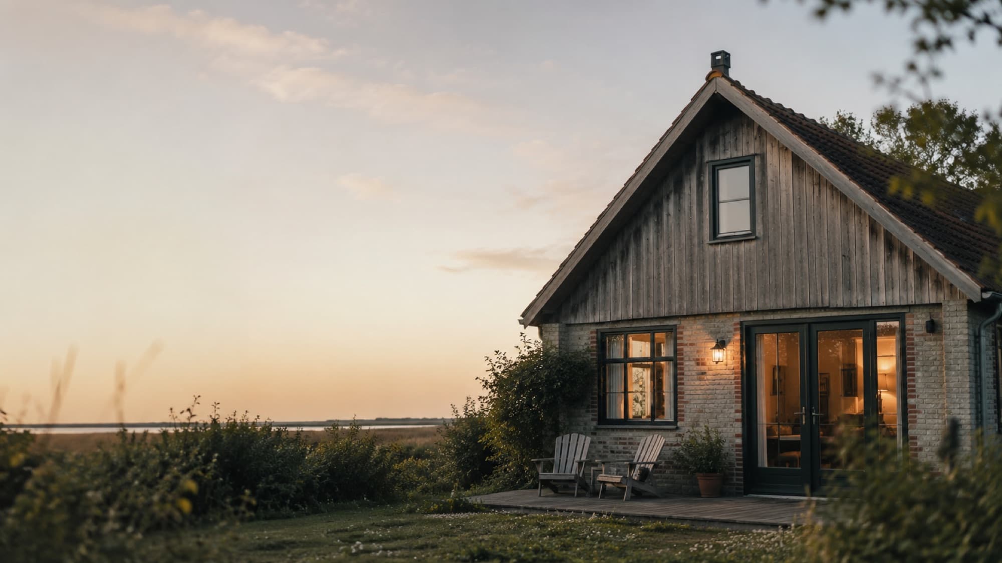 A holiday cottage in the evening light